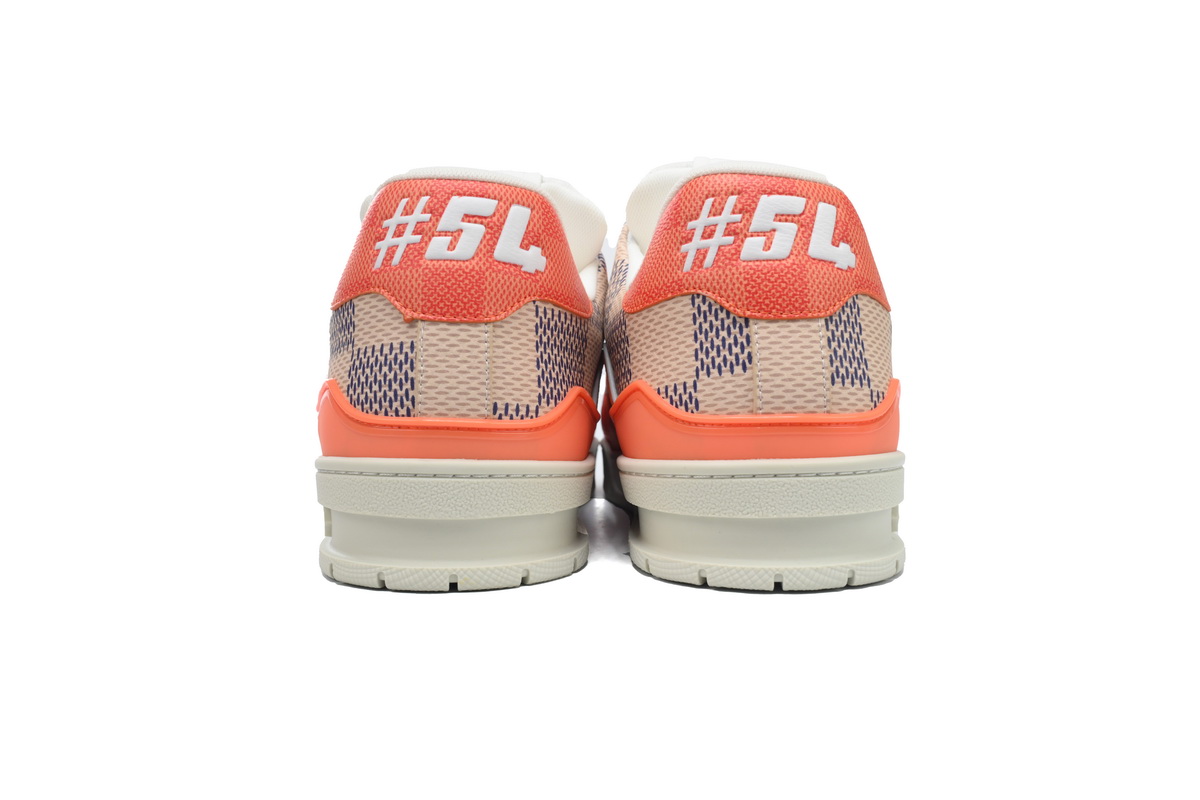 Louis Vuitton LV Trainer Damier White Orange 1AC56P