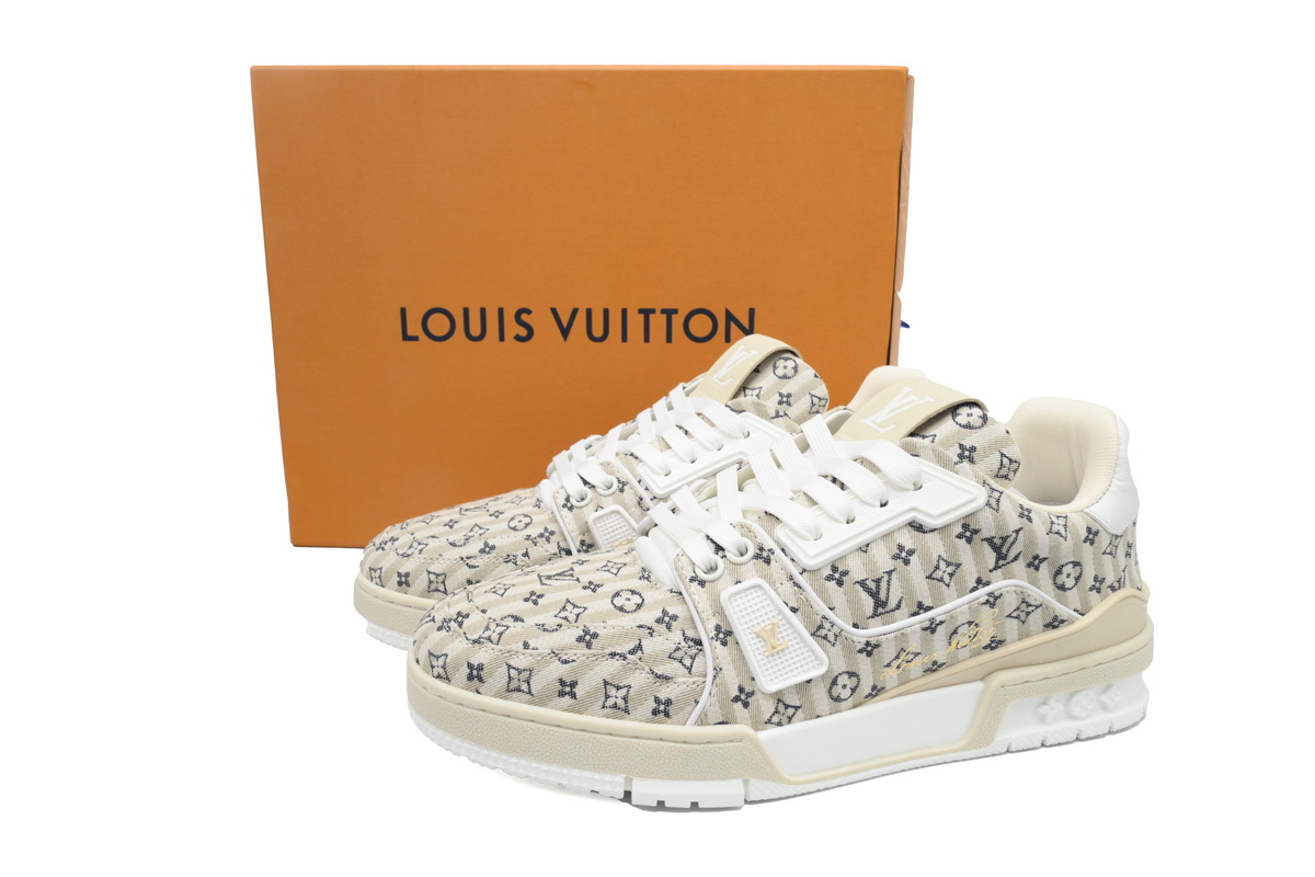 Louis Vuitton Trainer Beige Stripe Monogram 1ABG0H