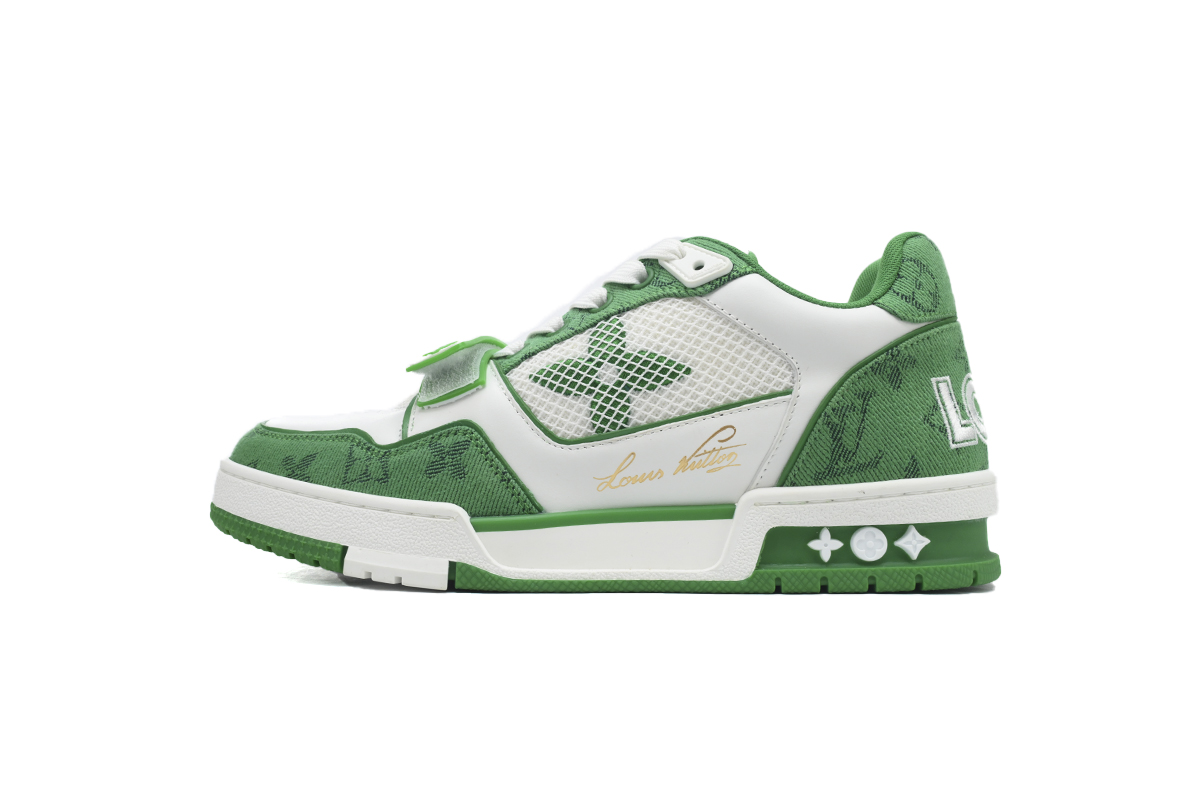 Louis Vuitton Trainer Green Monogram Denim 1ABLY2