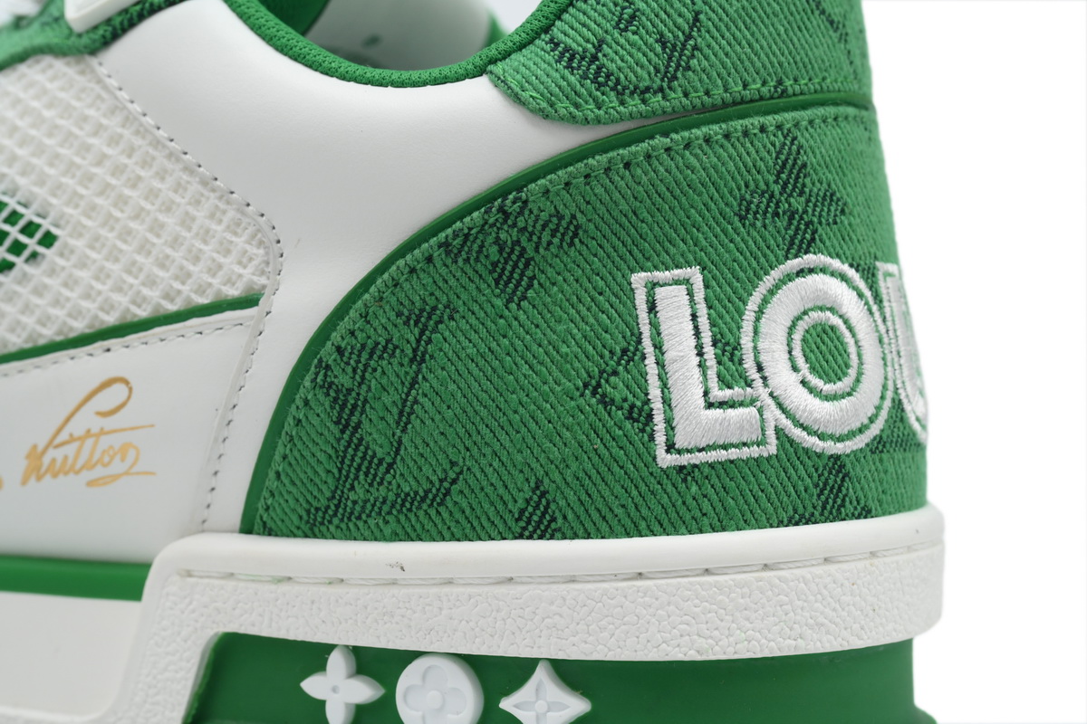 Louis Vuitton Trainer Green Monogram Denim 1ABLY2