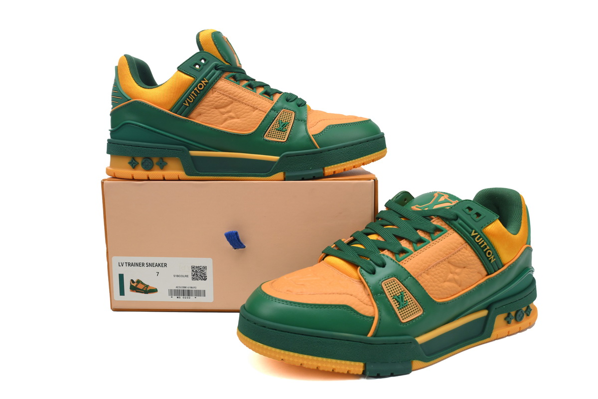 Louis Vuitton Trainer Green Orange 1A8WFY