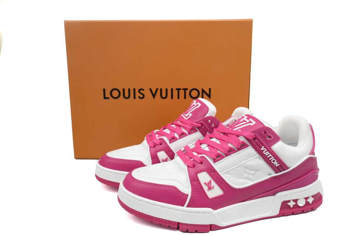 Louis Vuitton Trainer Low White Fuchsia 1AA6WJ 