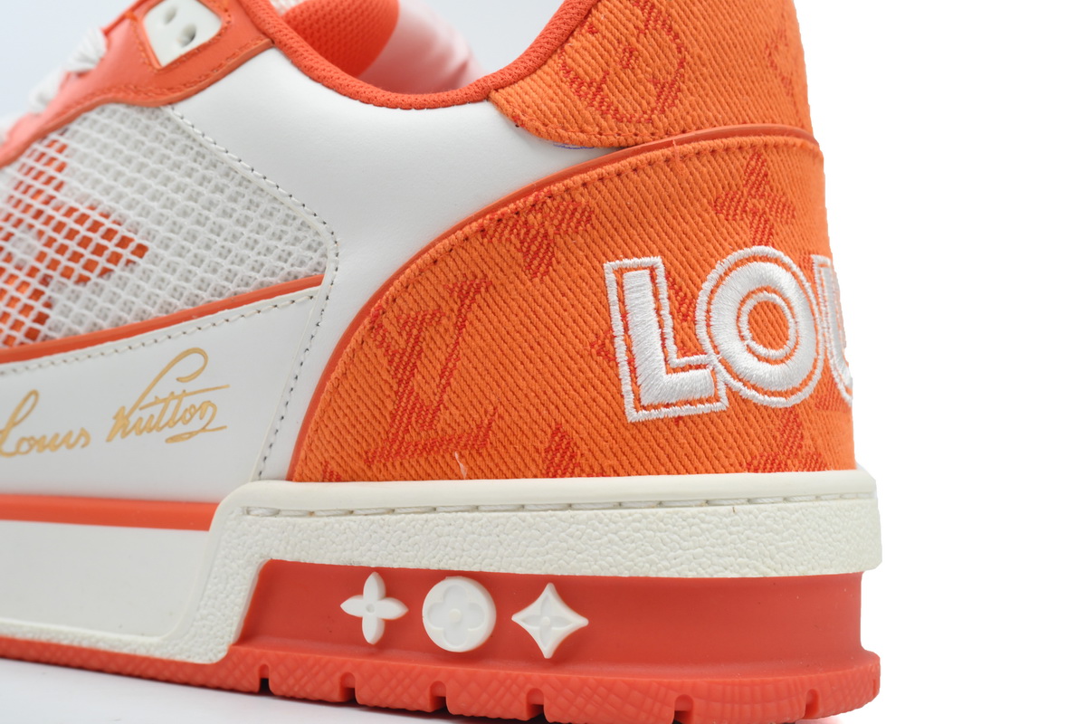 Louis Vuitton Trainer Monogram Denim Orange 1A9ZD6 