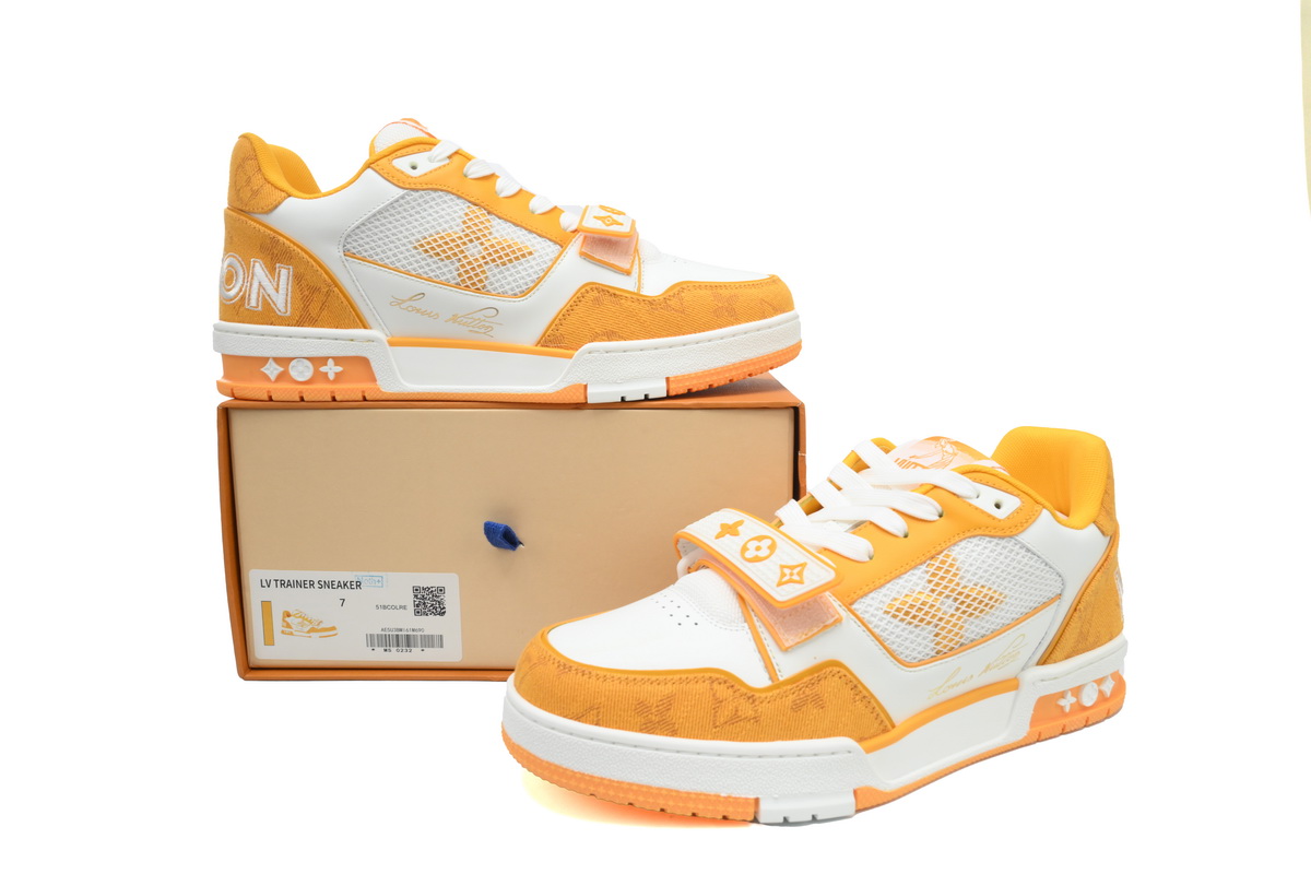 Louis Vuitton Trainer Monogram Denim Yellow 1A9ZBI 