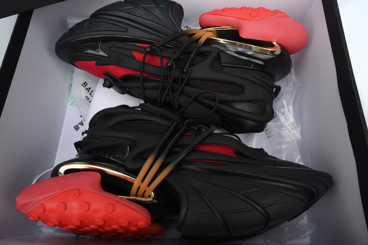 BALMAIN Multikolor Buty sportowe Black Red  YM1VJ309