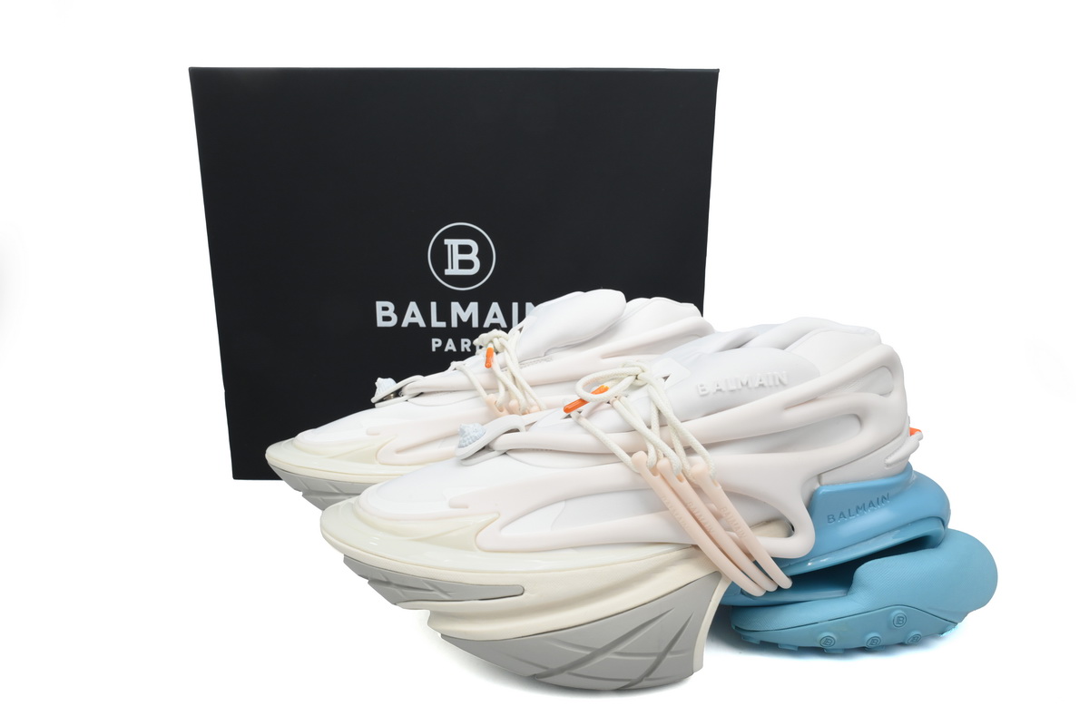 BALMAIN Multikolor Buty sportowe White Blue  YM1VJ309