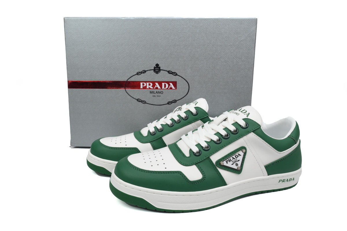 Pra*a downtown low sneakers white green