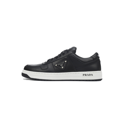 Prada Downtown Low Top Sneakers Leather Black Black White 2EE364_3LJ6_F0002 01