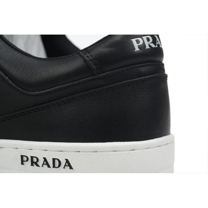 Prada Downtown Low Top Sneakers Leather Black Black White 2EE364_3LJ6_F0002