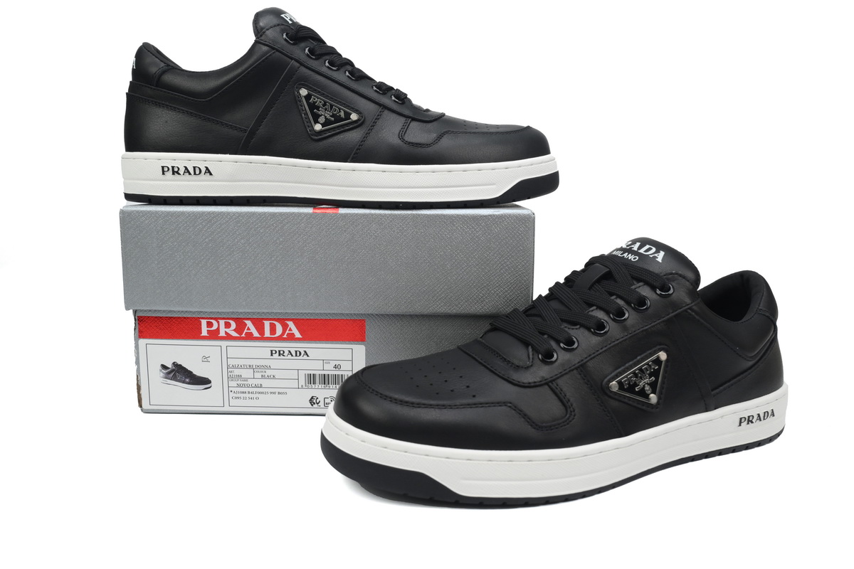 Pra*a downtown low top sneakers leather black black white 2ee364_3lj6_f0002