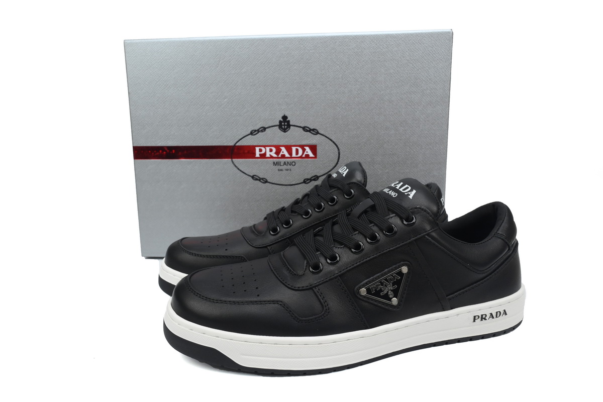 Pra*a downtown low top sneakers leather black black white 2ee364_3lj6_f0002