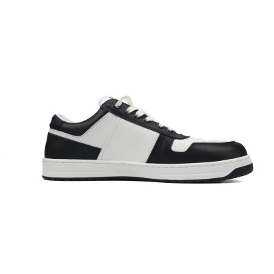Prada Downtown Low Top Sneakers Leather White Black  2EE364_3LKG_F0964 02
