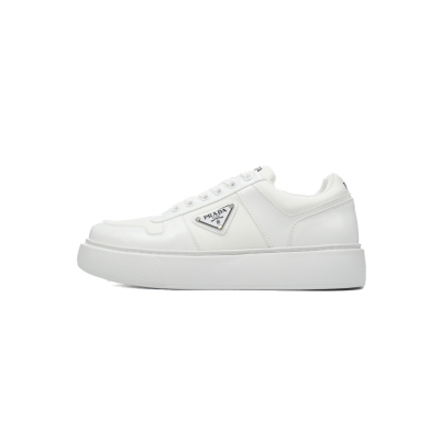 Prada Leather Low-Top Lace-Up Sneakers 'White' 01