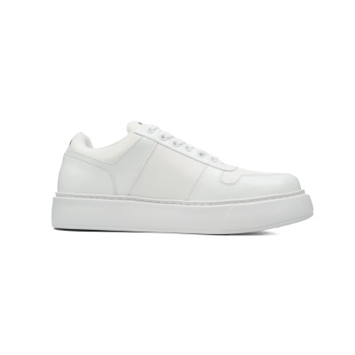 Prada Leather Low-Top Lace-Up Sneakers 'White' 02