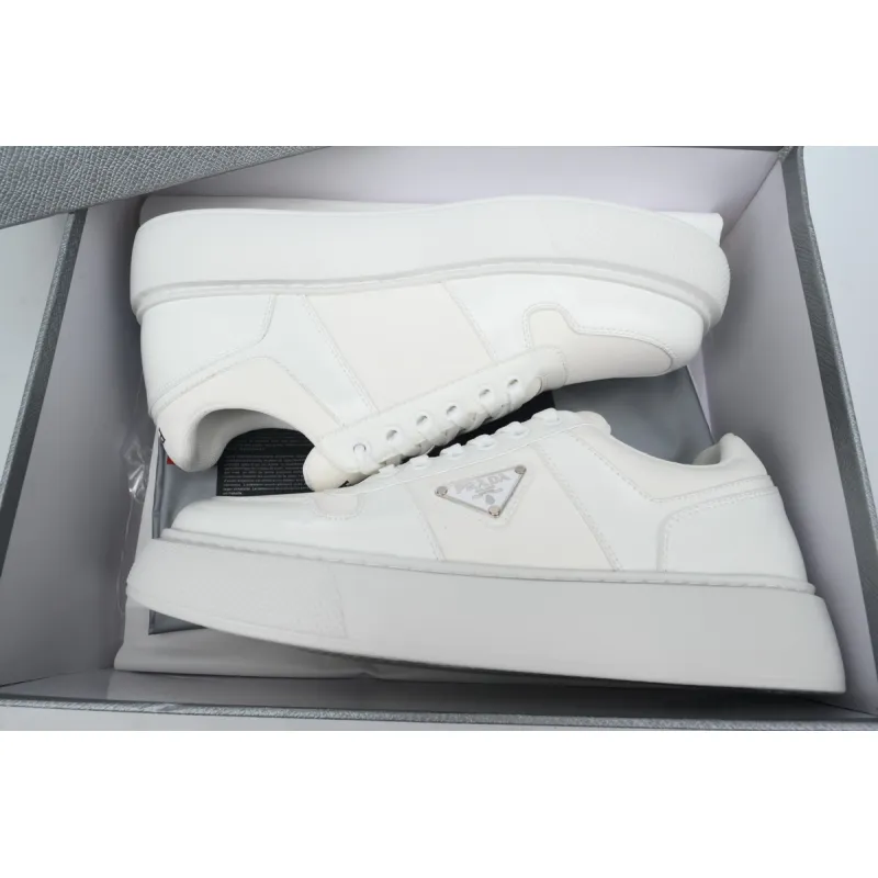 Prada Leather Low-Top Lace-Up Sneakers 'White'