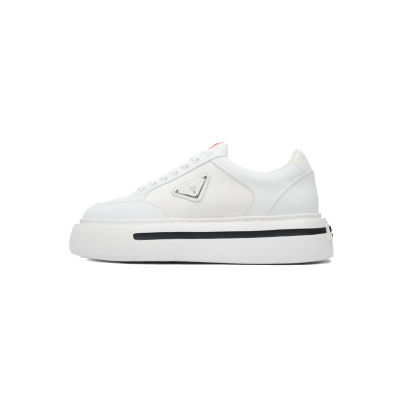 Prada Macro Re-nylon And Brushed Leather Sneakers  white  01