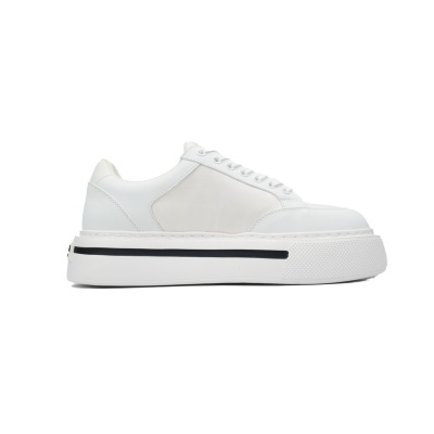 Prada Macro Re-nylon And Brushed Leather Sneakers  white  02