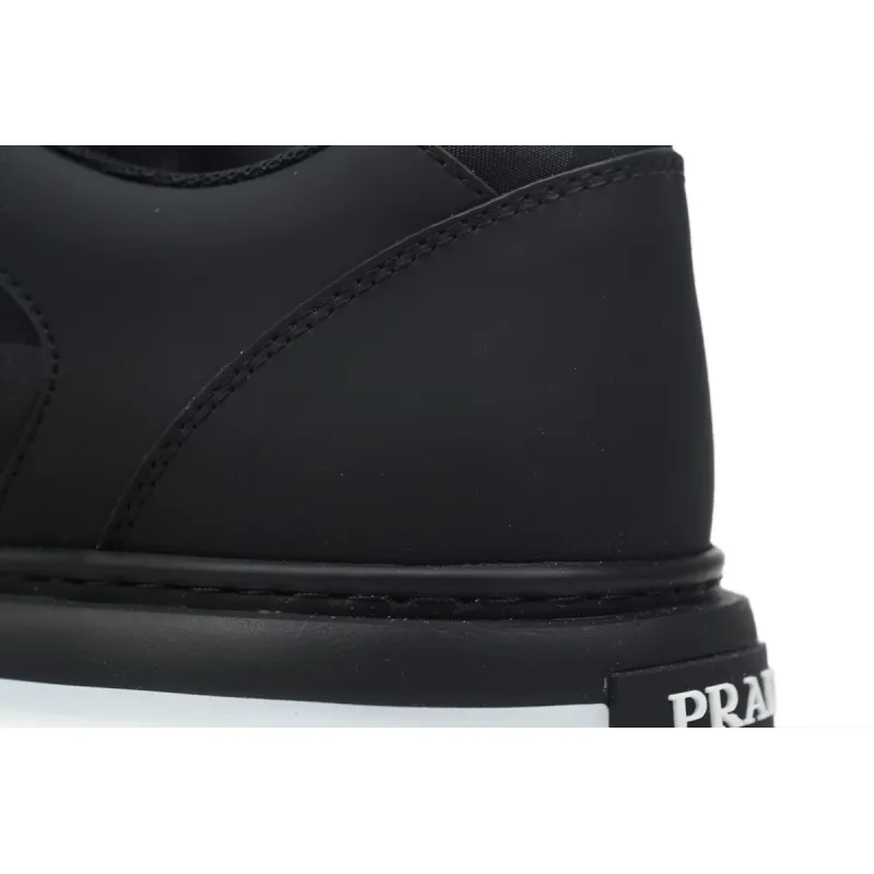 Prada Macro Re-nylon And Brushed Leather Sneakers Black
