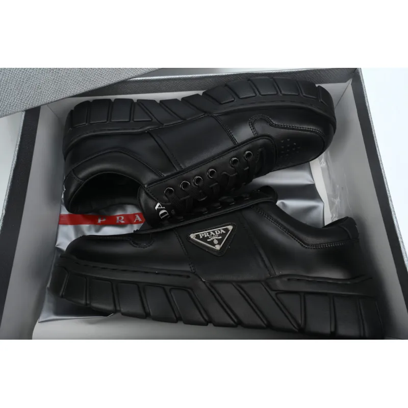 Prada Voluminous Sneakers Leather Black Black  2EE378_3LJ6_F0002