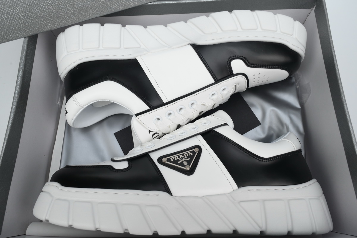 Pra*a voluminous sneakers leather white black 2ee378_3lj6_f0964