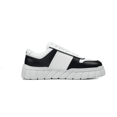 Prada Voluminous Sneakers Leather White Black  2EE378_3LJ6_F0964 02