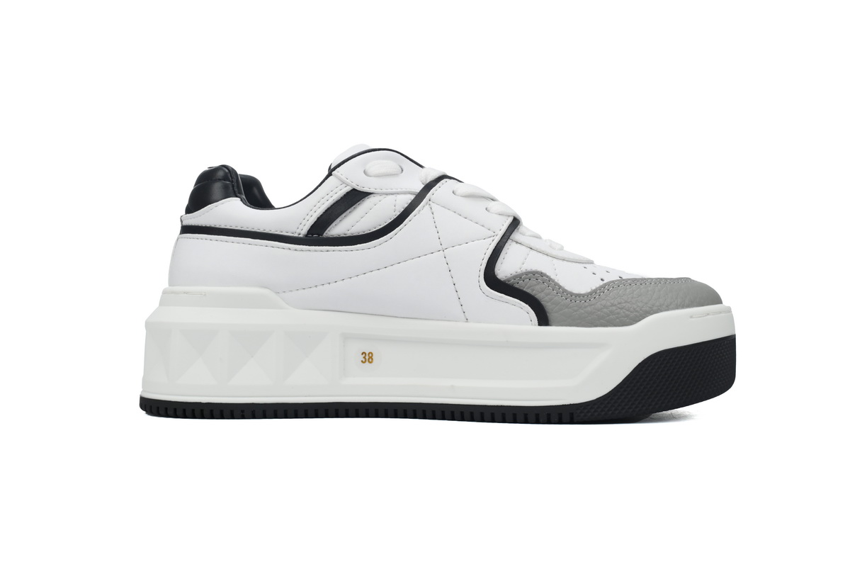 Valentino One Stud Low Sneaker White Black Grey 4Y2S0E71NWN-0N2