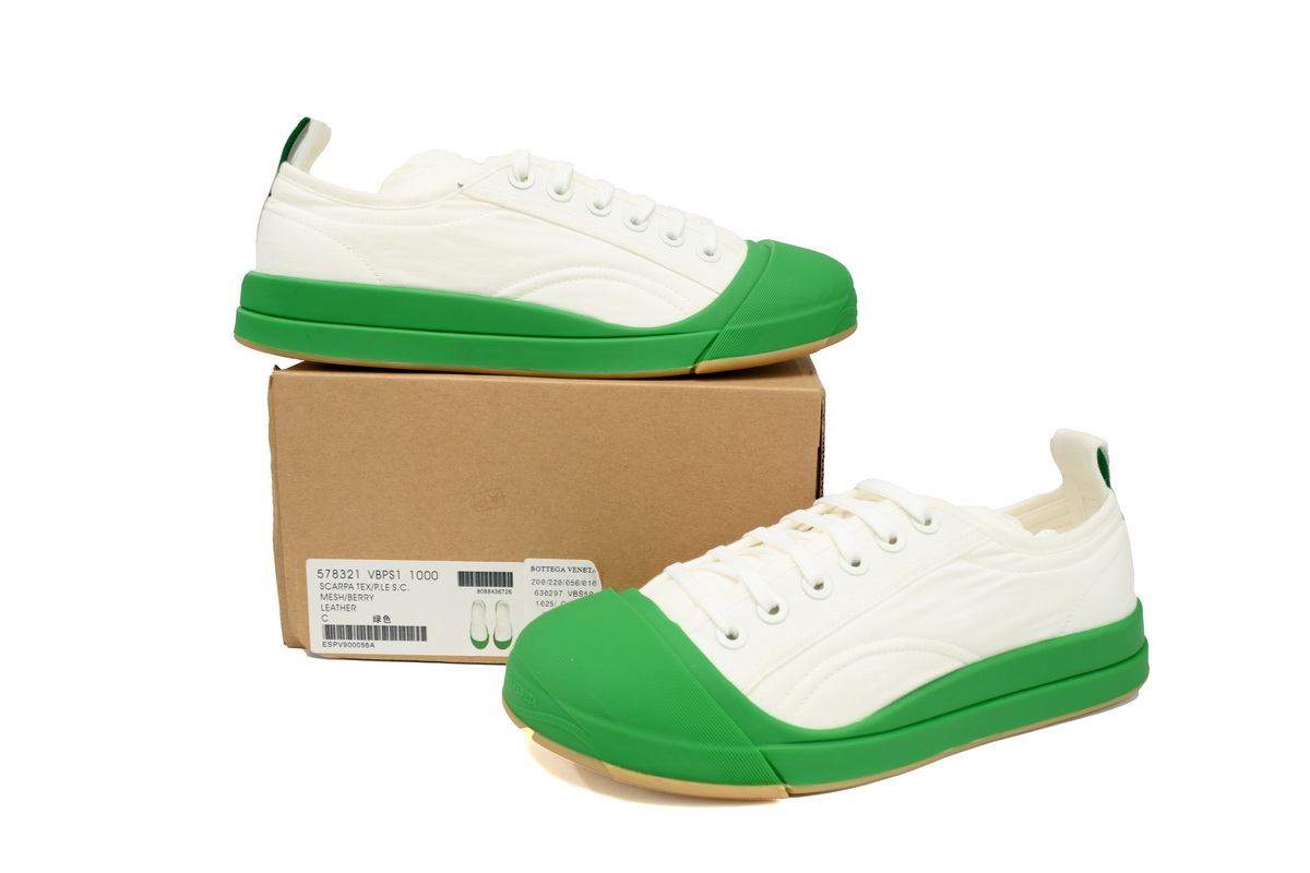 Bo*te*ga ve*ne*ta white green vulcan sneakers