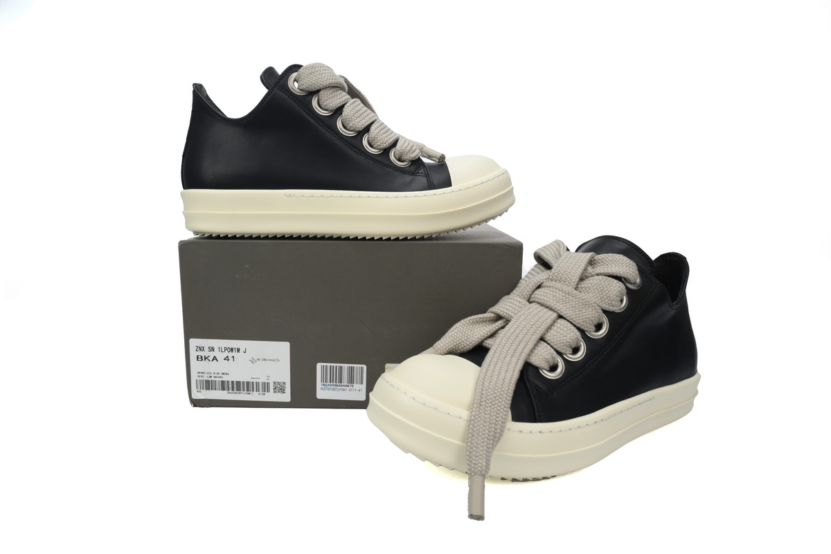 Rick Owens Luxor Low Sneaks Black and White
