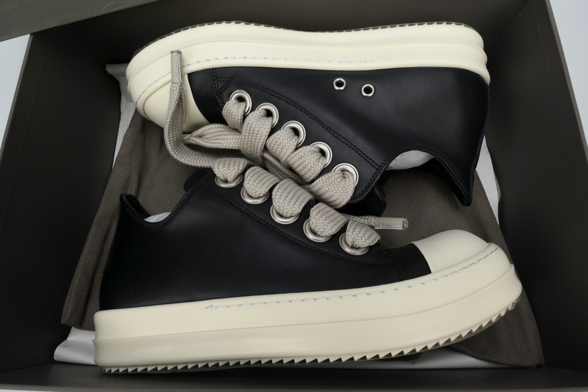Rick Owens Luxor Low Sneaks Black and White