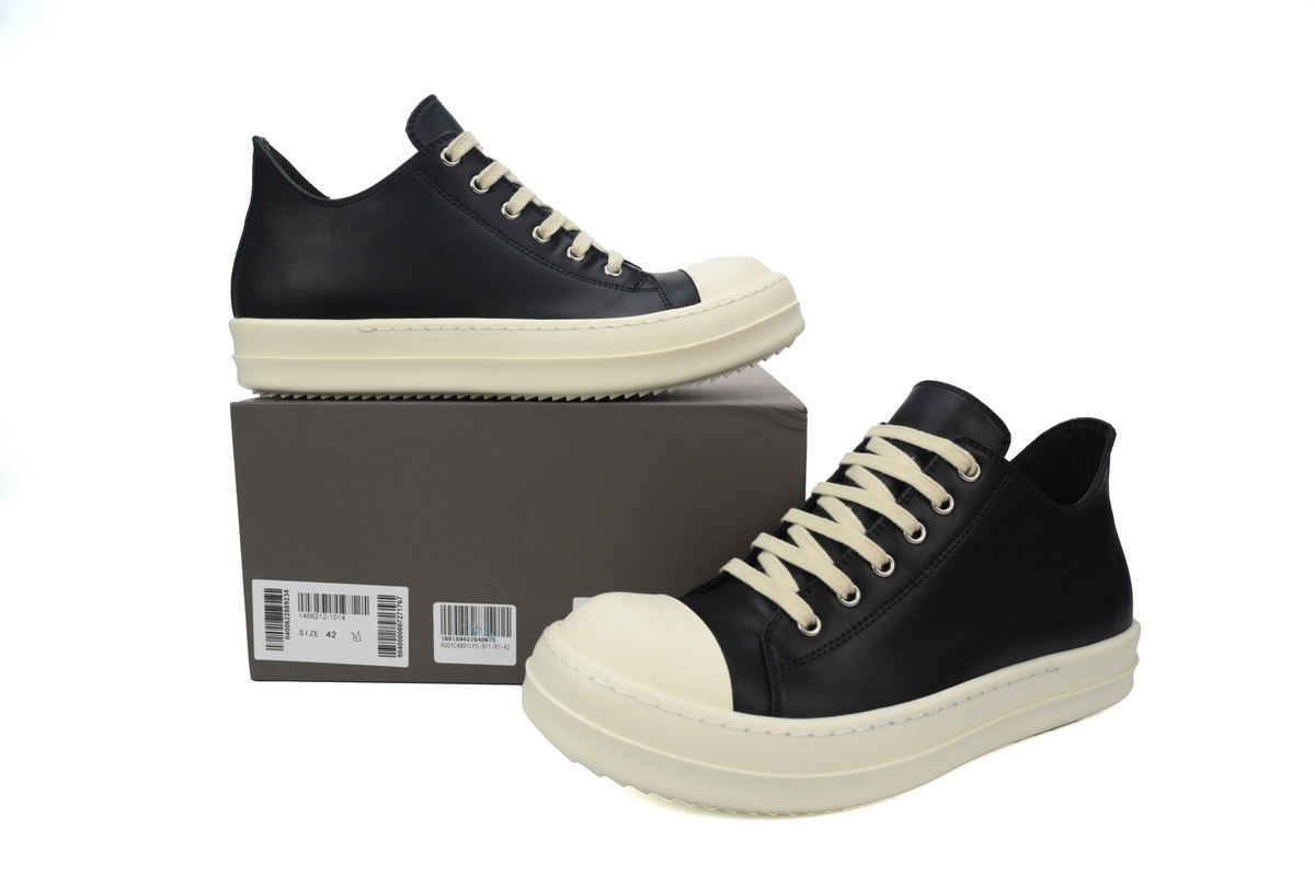Rick Owens Luxor Low Sneaks Black Cream RU02C7891-911