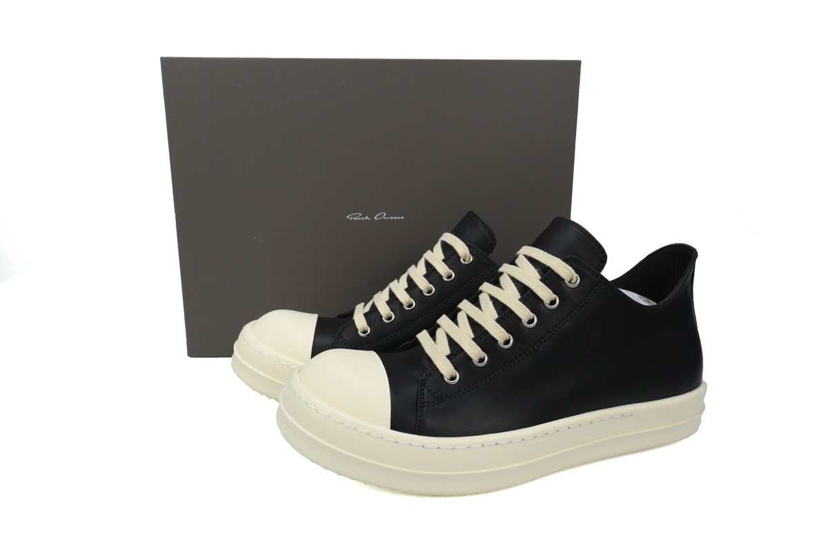 Rick Owens Luxor Low Sneaks Black Cream RU02C7891-911