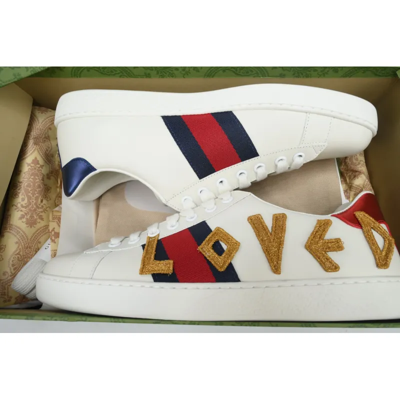 Gucci Ace Embroidered Love (Women's)  505328 DOPE0 9095