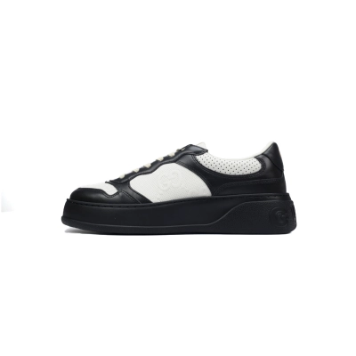 Gucci GG Embossed White Black Leather  669582 AAA4T 1068 01