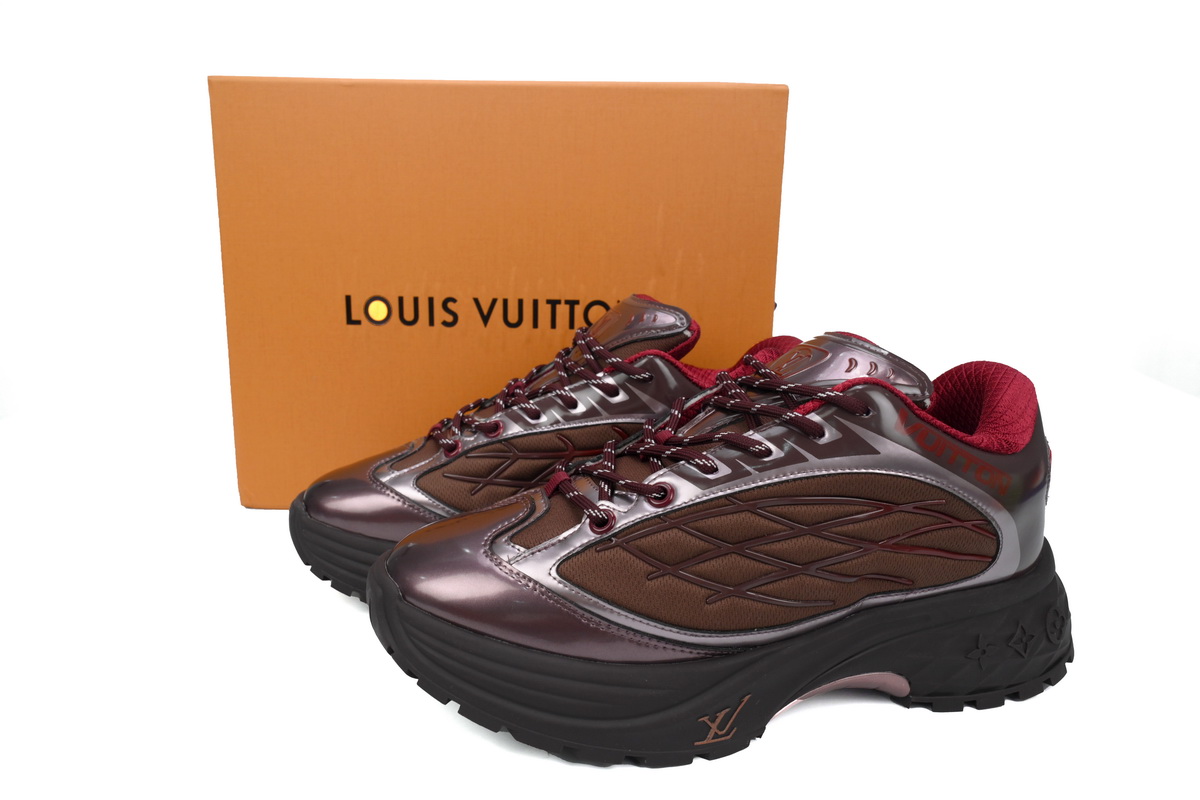 LOUIS VUITTON Discovery Lace Up Wine Red