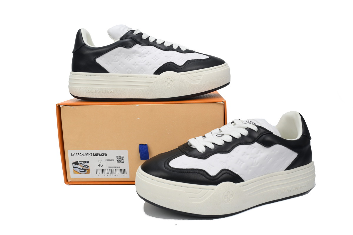LOUIS VUITTON Groovy Platform Sneaker Black White  1ACL2O 