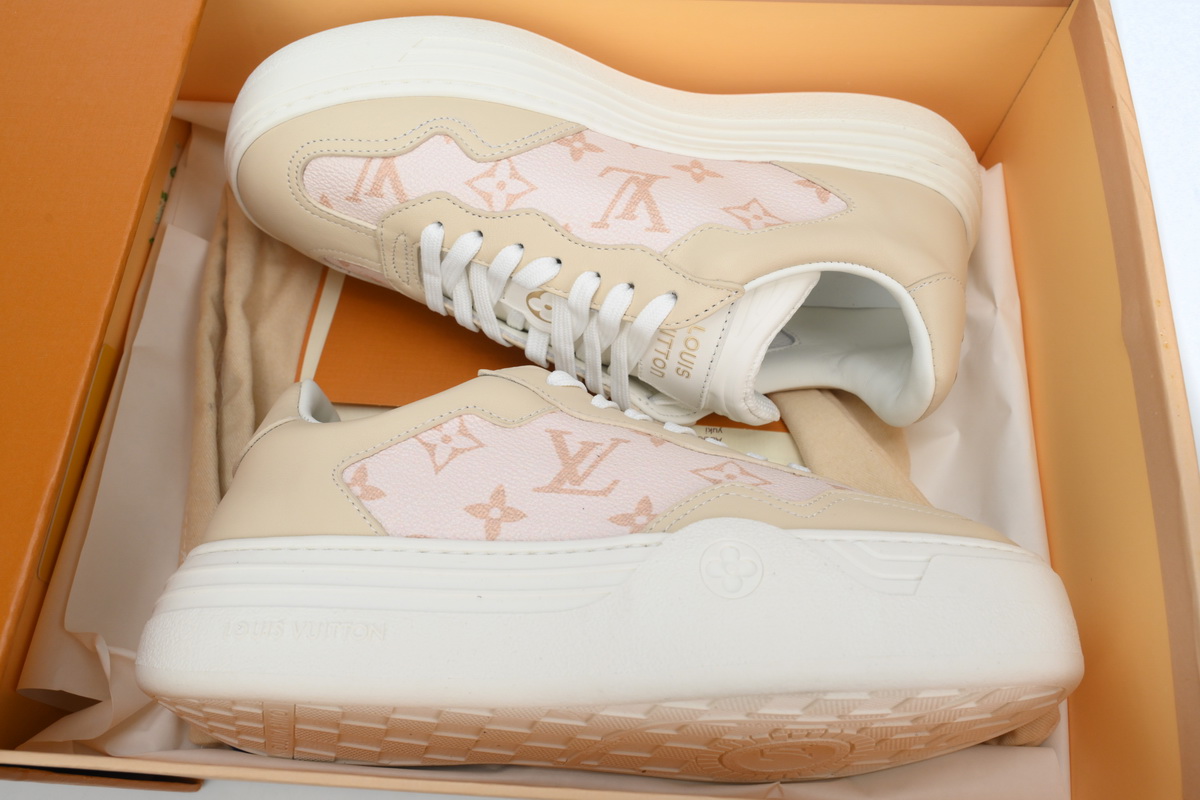 LOUIS VUITTON Groovy Platform Sneaker Pink Brown  1ACSVV 