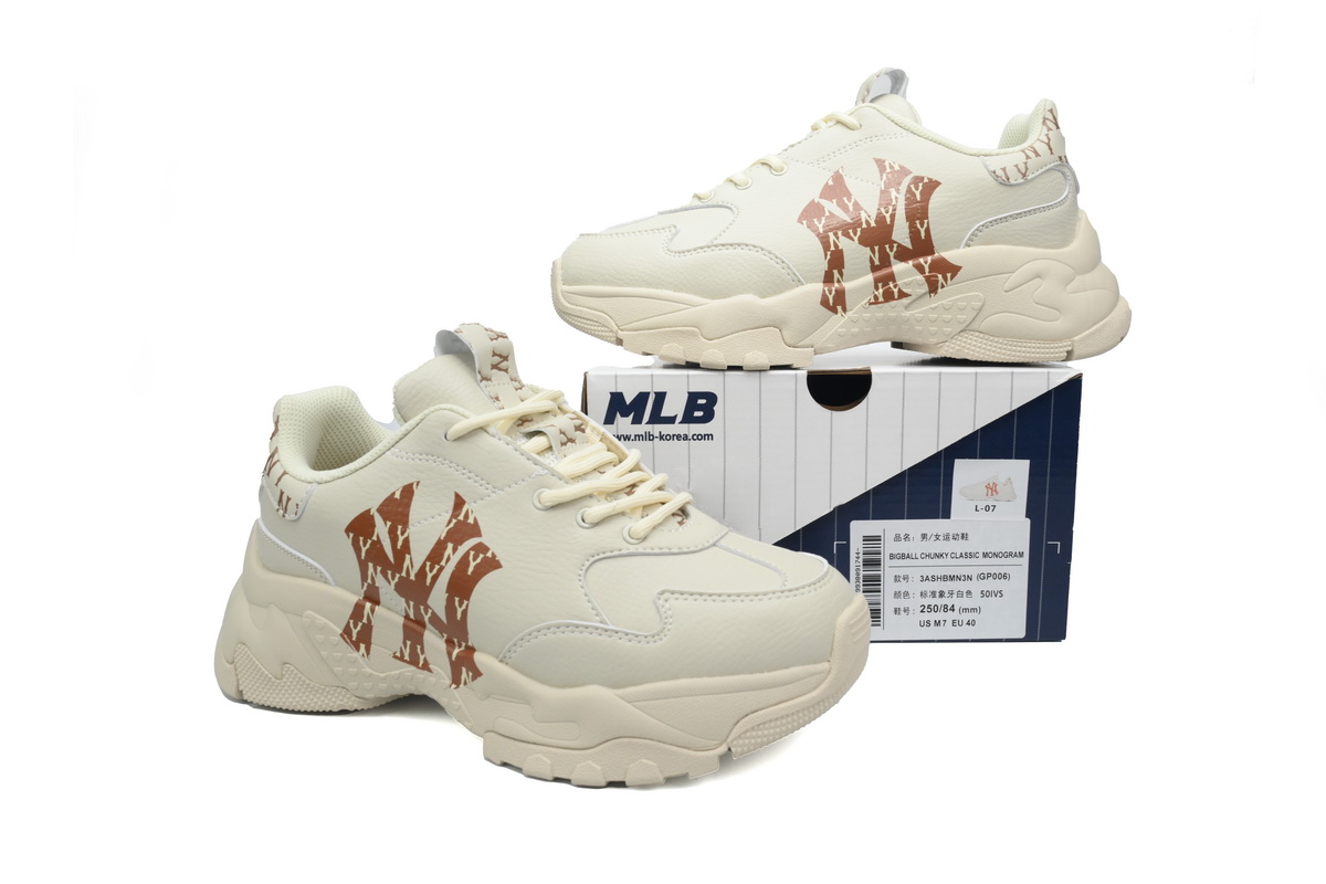 Giày MLB Chunky Liner Basic New York Yankees Sneaker  3ASHBMN3N-50IVS