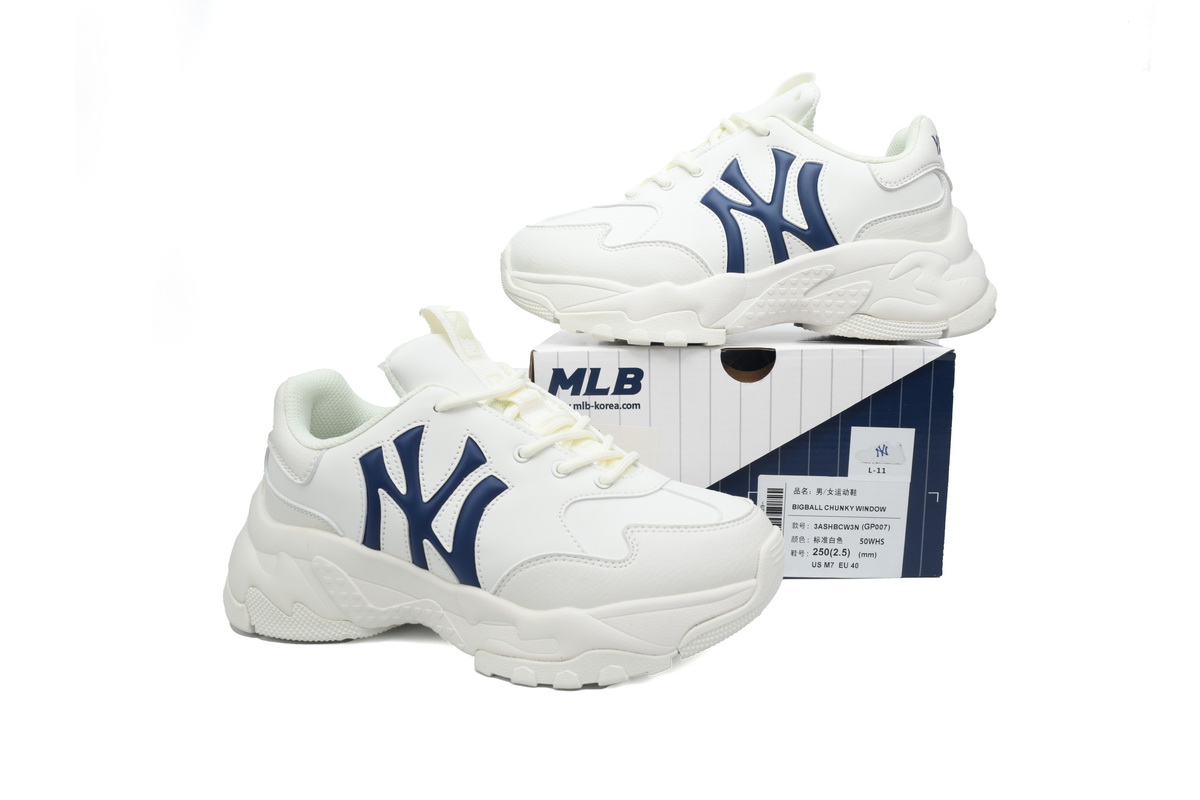 Giày MLB Chunky Liner Basic New York Yankees Sneaker  3ASHBCW3N-50WHS