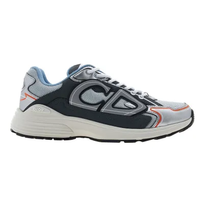 Dior B30 Silver-Tone Deep Grey Trainer   02