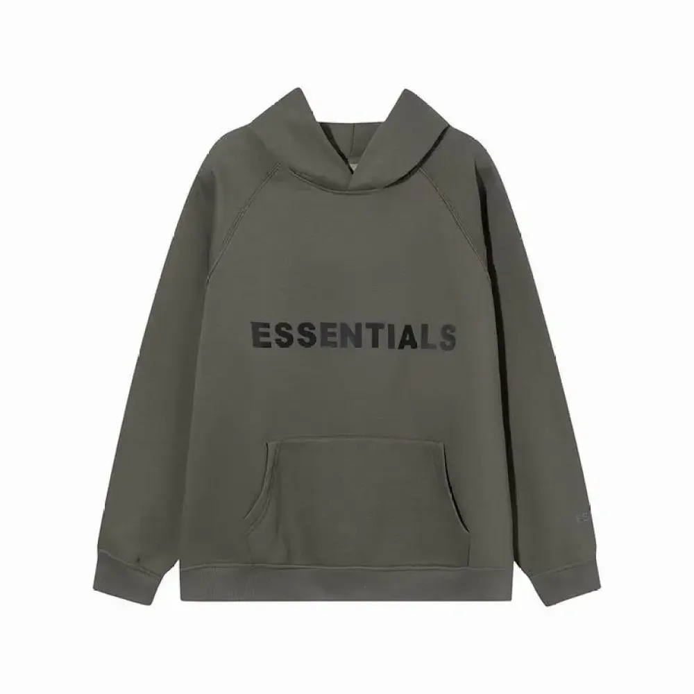  Fear Of God Essentials Pullover Hoodie Applique Logo Green