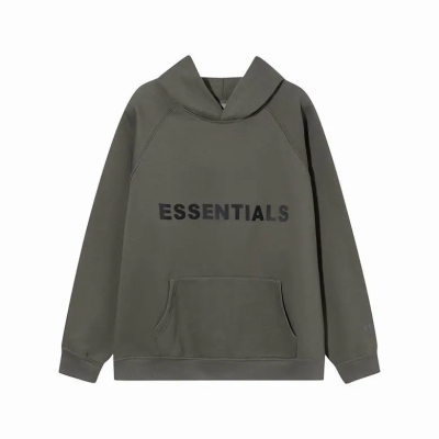  Fear Of God Essentials Pullover Hoodie Applique Logo Green 01