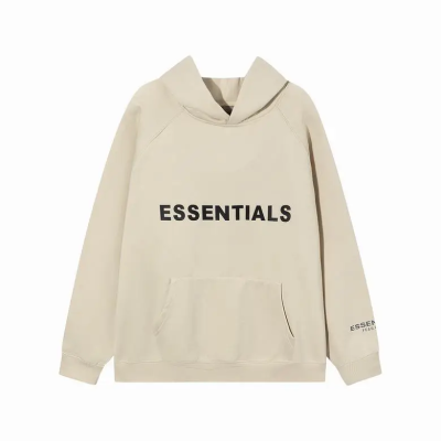 Fear Of God Essentials Pullover Hoodie Applique Logo Buttercream 01