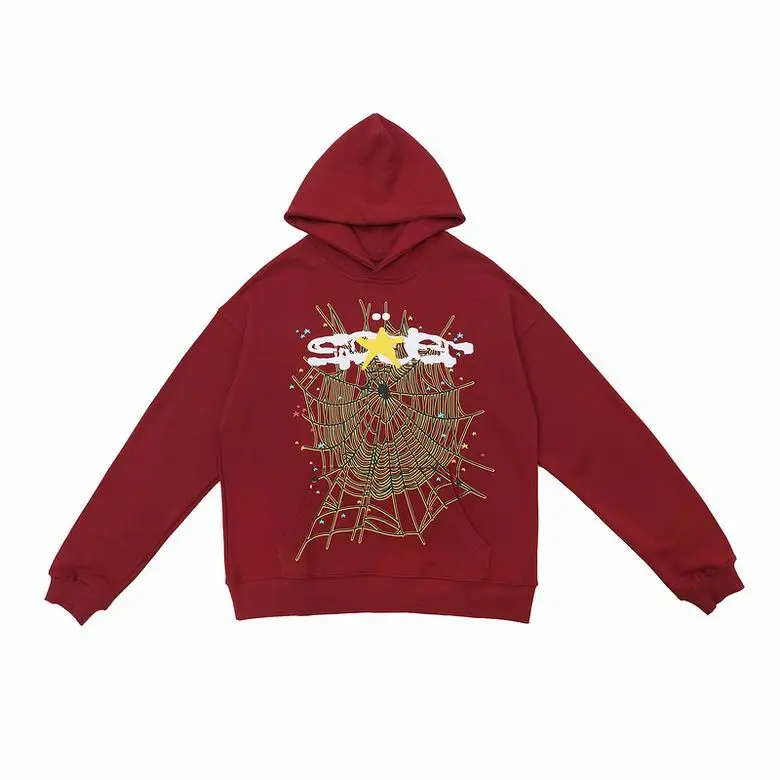 Sp5der Logo Hoodie Maroon