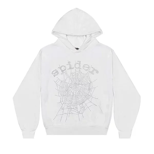 Sp5der OG Rhinestone Hoodie ''White''