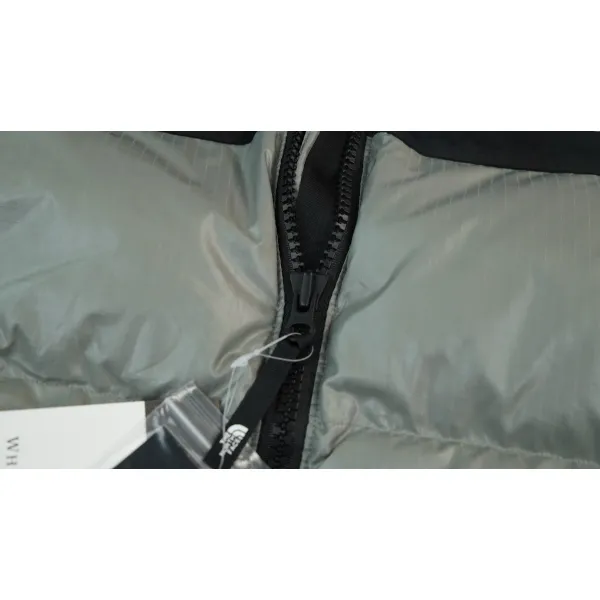 the Nor*h face splicing white and grey down jacket