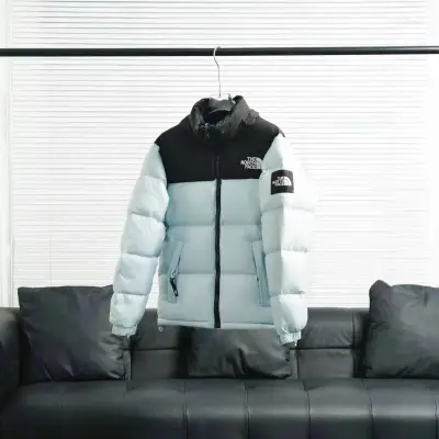 The North Face Splicing White And Blue Down Jacket 02