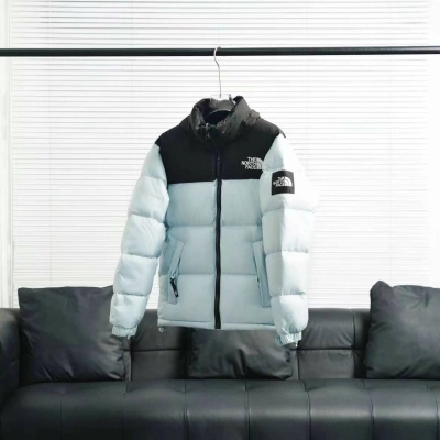 The North Face Splicing White And Blue Down Jacket 02