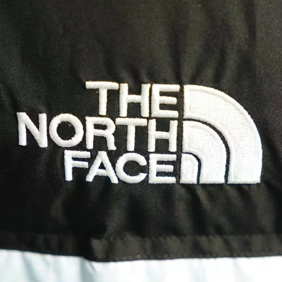 The North Face Splicing White And Blue Down Jacket