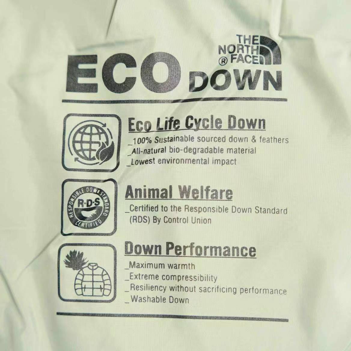 The North Face Splicing White And Green Down Jacket 