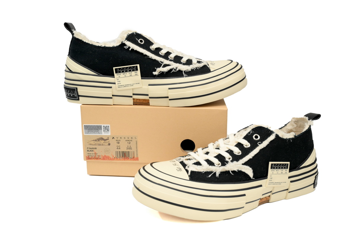 XVESSEL G.O.P.Lows Crooked SHOE Black F19X005B 